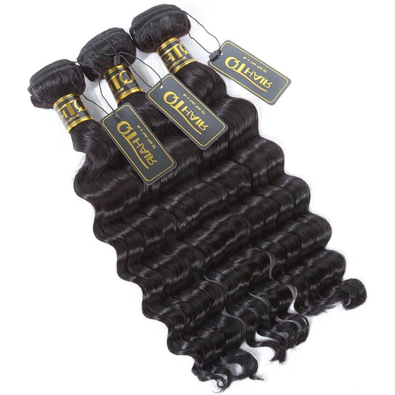 QTHAIR 18A Loose Deep Wave Bundles Human Hair 12 14 16 inch Loose Deep Curly Human Hair Bundles 100% Virgin Hair Bundles 300g Natural Color Double Weft for Black Women - Image 3